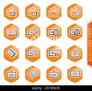 Mail icon set Stock Vector