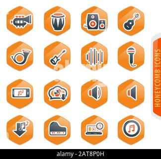 Music icons set Stock Vector