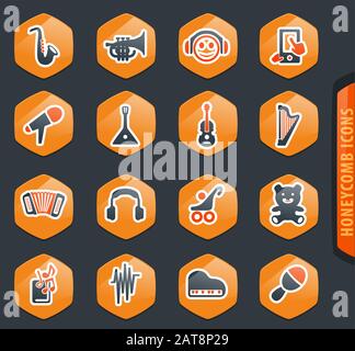 Music icons set Stock Vector