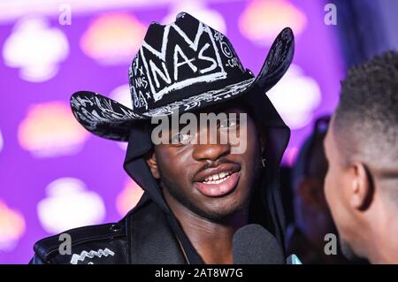 Miami, USA. 31st Jan, 2020. Olivia Culpo talks on radio row for Super Bowl LIV held at the Miami Beach Convention Center in Miami, Florida on Jan. 31, 2020. (Photo by Anthony Behar/Sipa USA) Credit: Sipa USA/Alamy Live News Stock Photo