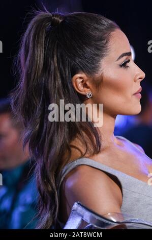 Miami, USA. 31st Jan, 2020. Olivia Culpo talks on radio row for Super Bowl LIV held at the Miami Beach Convention Center in Miami, Florida on Jan. 31, 2020. (Photo by Anthony Behar/Sipa USA) Credit: Sipa USA/Alamy Live News Stock Photo