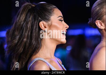 Miami, USA. 31st Jan, 2020. Olivia Culpo talks on radio row for Super Bowl LIV held at the Miami Beach Convention Center in Miami, Florida on Jan. 31, 2020. (Photo by Anthony Behar/Sipa USA) Credit: Sipa USA/Alamy Live News Stock Photo