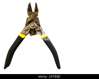 Pliers and cutters on a white background. Stock Photo