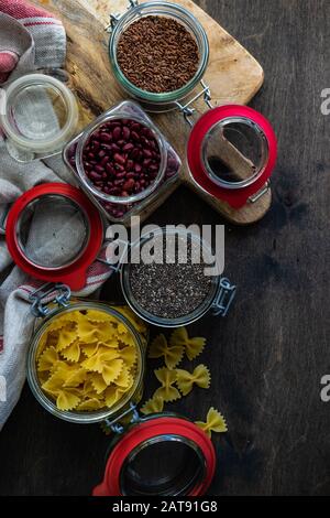 Kitchen Towel On Wooden Cooking Table. Top View With Copy Space Stock  Photo, Picture and Royalty Free Image. Image 87336398.