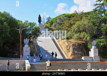 Ajaccio, Corsica, France: Statue and Memorial to Napoleon Bonaparte, a Son of Ajaccio and Emperor of France Stock Photo