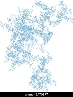 Vector Urban BIM Design - Infrastructures Like Lindenmayer System Mathematical Model Stock Vector