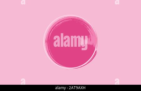 Light pink background with darker pink paint strokes in circle with copy space for text Stock Vector