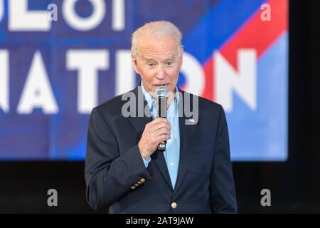 Burlington, Iowa, USA. 31st January, 2020. Former Vice President Joe Biden held a presidential campaign rally at The Loft in downtown Burlington, Iowa, USA. Credit: Keith Turrill/Alamy Live News Stock Photo