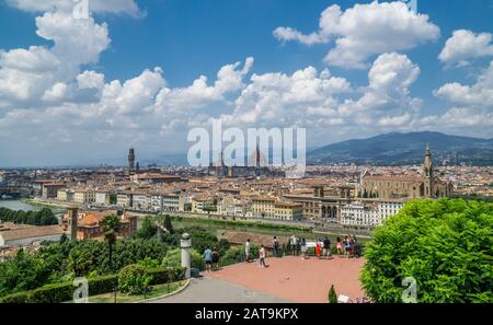 panoramic view of Florence from  Piazzale Michelangelo, Tuscany, Italy Stock Photo