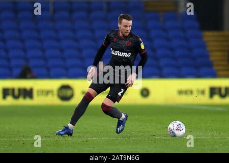 Cardiff, UK. 31st Jan, 2020. Chris Gunter of Reading in action. EFL Skybet championship match, Cardiff City v Reading at the Cardiff City Stadium on Friday 31st January 2020. this image may only be used for Editorial purposes. Editorial use only, license required for commercial use. No use in betting, games or a single club/league/player publications. pic by Andrew Orchard/Andrew Orchard sports photography/Alamy Live news Credit: Andrew Orchard sports photography/Alamy Live News Stock Photo