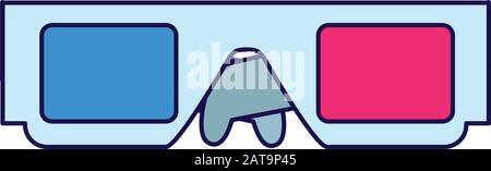 3D glasses icon over white background Stock Vector