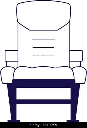 theater chair icon over white background Stock Vector