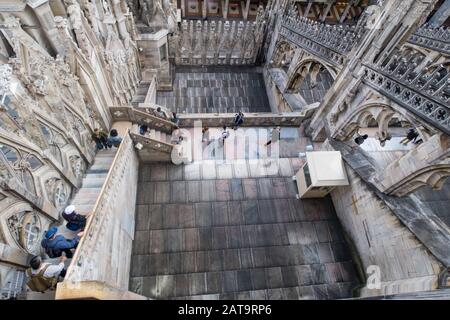 The rooftop area of the Duomo in Milan Italy Stock Photo