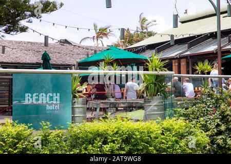 Byron Bay, the popular Beach hotel bar and public house at Main beach in Byron Bay,Australia Stock Photo