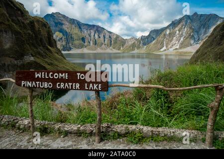 Hike to Mount Pinatubo in in the Philippines on the northern island of Luzon Stock Photo