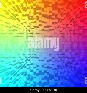 Abstract 3D Pixel Art Isometric Blowing Up Background for Design Project  - Vector Illustration Stock Vector