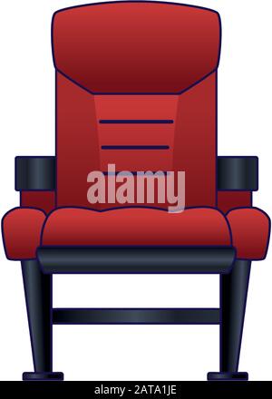 theater chair icon over white background Stock Vector