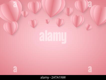 Paper elements in shape of heart greeting card design, stock vector Stock Vector
