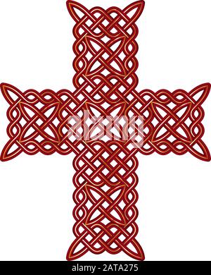 Celtic Cross - Vector Ancient Pagan Scandinavian Sacred Knotwork X Symbol Stock Vector