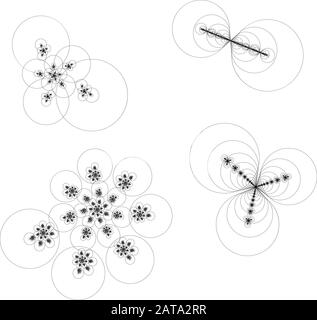 Flat Vector Computer Generated  Annular Fractal - Generative Art Stock Vector