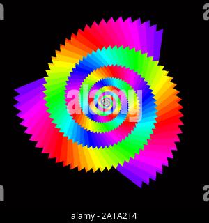 Vector Iridescent Phyllotaxis Vortex Round Shape - Generative Art Stock Vector