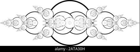 Flat Vector Computer Generated  Annular Fractal - Generative Art Stock Vector
