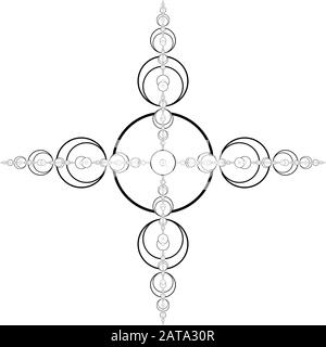Flat Vector Computer Generated  Annular Fractal - Generative Art Stock Vector