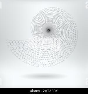 Flat Vector Computer Generated  Annular Helix Fractal - Generative Art Stock Vector