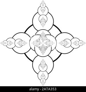 Flat Vector Computer Generated  Annular Fractal - Generative Art Stock Vector