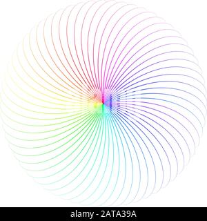 Vector Iridescent Phyllotaxis Vortex Round Shape - Generative Art Stock Vector