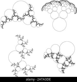 Flat Vector Computer Generated  Annular Fractal - Generative Art Stock Vector