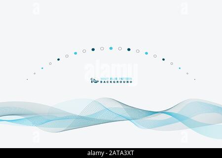Abstract blue wavy design of cover pattern artwork background. Decorate for ad, poster, template design, print. illustration vector eps10 Stock Vector