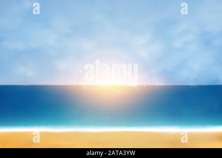 Abstract beach summer artwork with natural elements design. Use for ad, poster, artwork, template design, headline. illustration vector eps10 Stock Vector