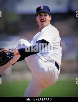 John William Leister, 1987 photograph is a former starting pitcher in Major League Baseball who played for the Boston Red Sox. Stock Photo