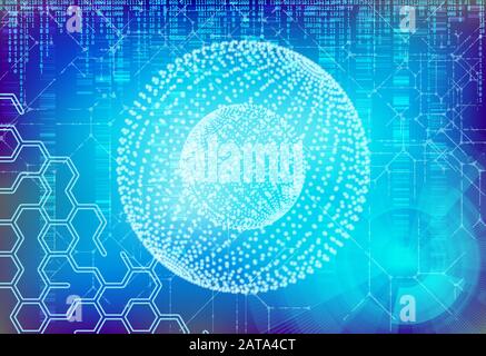Vector  Digital Data Interface Background Stock Vector