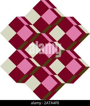 Victor Vasarely Style Pattern - Abstract Vector Old-Fashioned Op Art  Tridem Motif Stock Vector