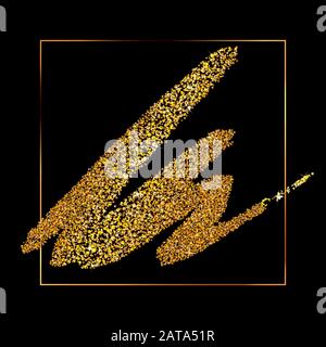 Gold Dotted Paint Smear - Vector Glamorous Illustration Stock Vector