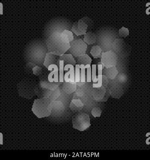 Hexagon Bokeh Flares on Transparent Background  - Vector Special Lens Effect Stock Vector