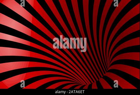 Geometric Abstract Hypnotic Worm-Hole Tunnel - Optical Illusion - Vector Illusion Op Art Stock Vector
