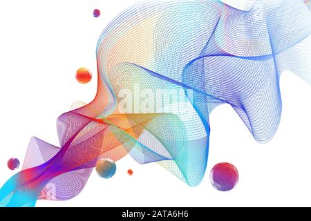 Abstract Transparent Wavy Veil Background -  Vector Billowy Lines Net Stock Vector