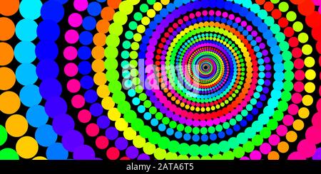 Vector Iridescent Spiral Nautilus Vortex Shape - Bright Generative Op Art Background Stock Vector