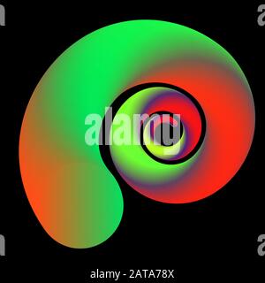 Vector Neon Bright Snail Brushstroke  - Luminescent Paint Smear Design Element Stock Vector