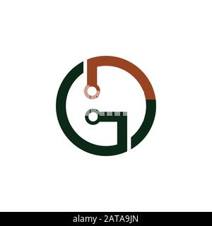 Initial letter gd or dg logo vector design template Stock Vector