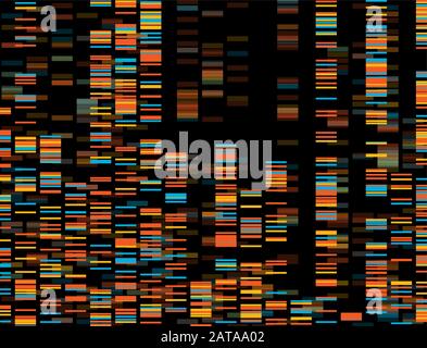 Big Genomic Data Visualization - DNA Test, Barcoding,  Genome Map Architecture  - Vector Graphic Template Stock Vector