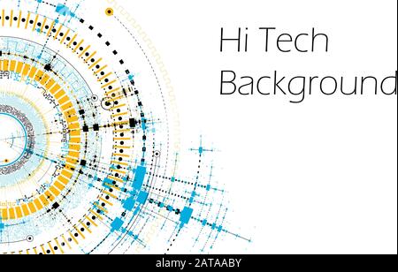Vector HiTech Background - Technology Diagram Concept - Vector Graphic Template Stock Vector