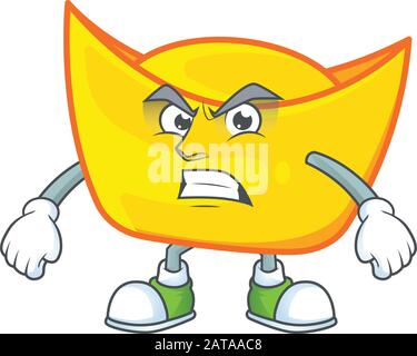 Funny face chinese gold ingot cartoon character style with Wink eye ...