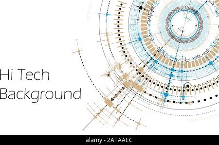 Vector HiTech Background - Technology Diagram Concept - Vector Graphic Template Stock Vector