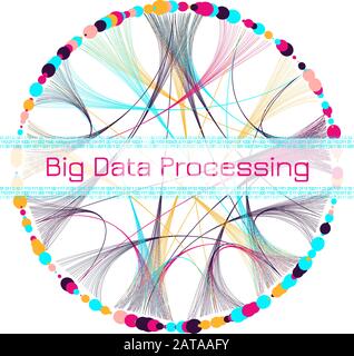 Big Data Processing Visualization - Big Data Architecture  - Vector Graphic Template Stock Vector