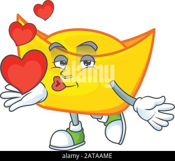 Funny face chinese gold ingot cartoon character style with Wink eye ...