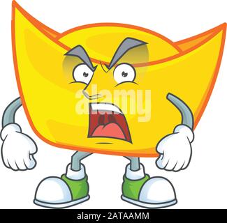 Funny face chinese gold ingot cartoon character style with Wink eye ...